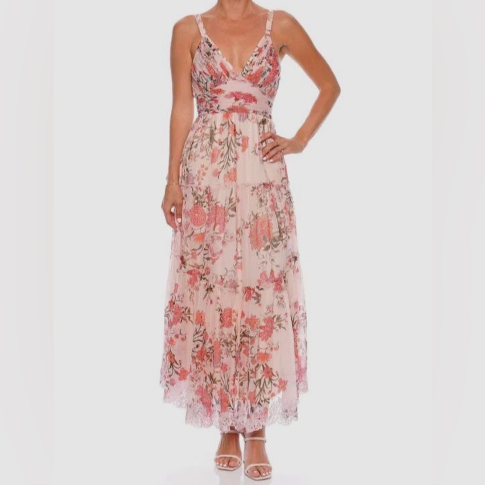 Hemant & Nandita Pink Floral Dress